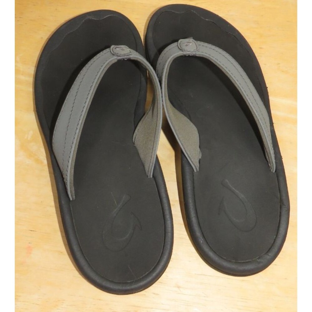 OLUKAI OHANA Sandals Flop Flops Gray/Black Women's Size 6.5 - Picture 3 of 7